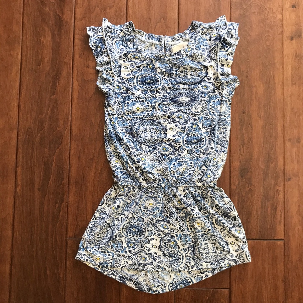 Peek blue print dress 6-7